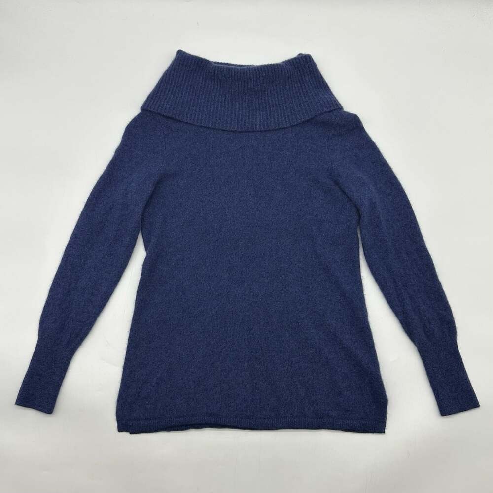 Talbots Pure Cashmere Size Small Blue Long Sleeve Pullover Turtleneck Sweater